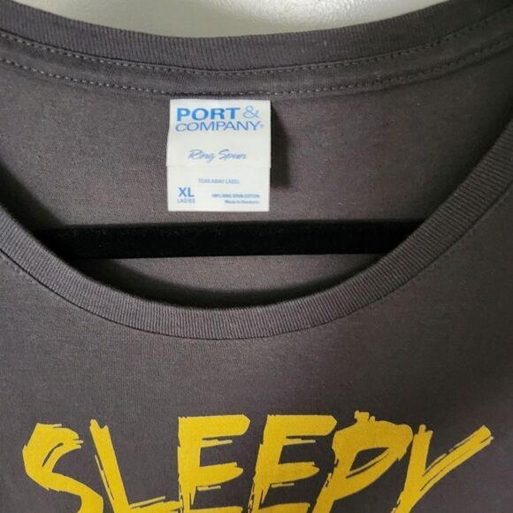 Port and Company Sleepy Graphic T-Shirt Gray Short Sleeve Size XL - Picture 3 of 4